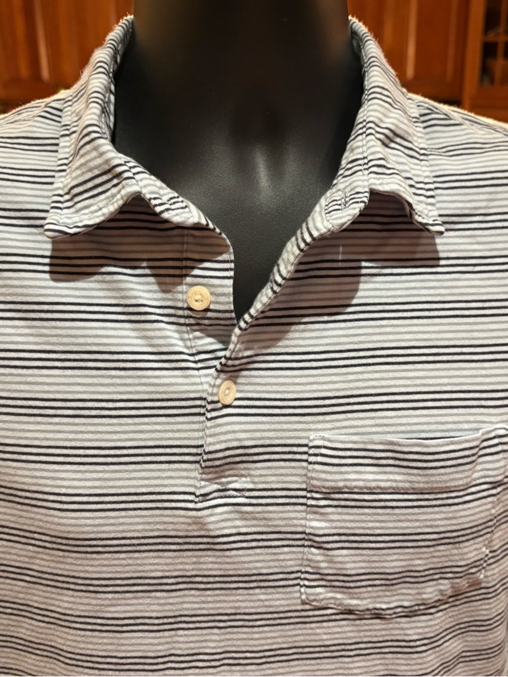 Patagonia Navy and White Horizontal Stripe Polo - Picture 2 of 6